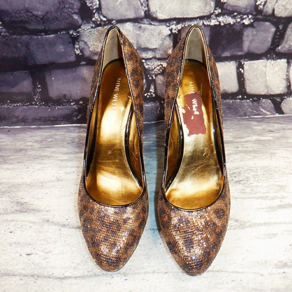 Nine West sparkle animal print stilleto heels - Picture 3 of 4